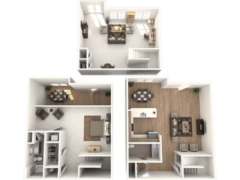 Floor plan for 1 bed, 1 bath, 1512 sqft
